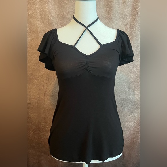 Candies sexy black top  Sz Med - Picture 3 of 3